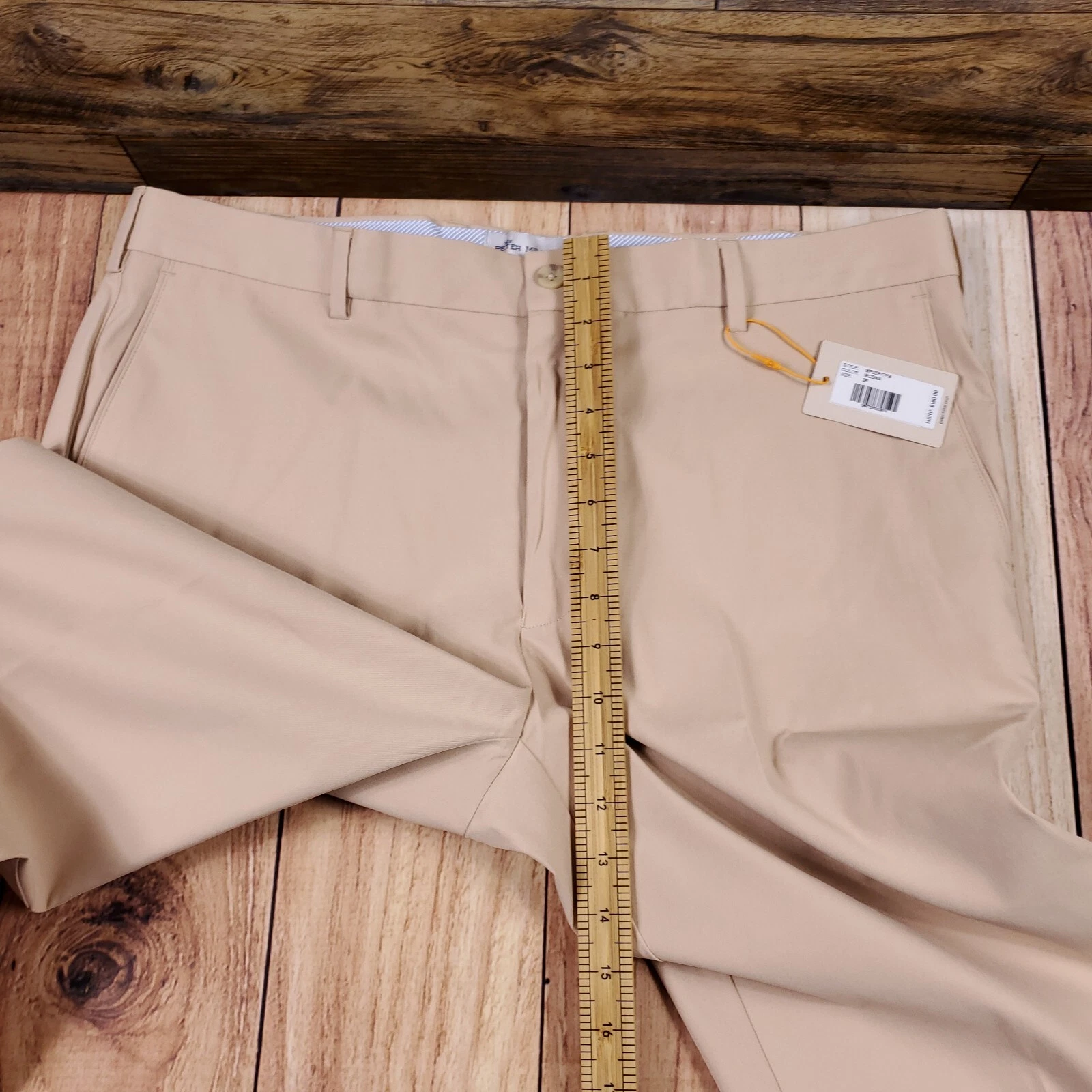 NEW PETER MILLAR Crown Sport Mens Golf Pants 36x32 (Fit 38x32) Tan Beige $160
