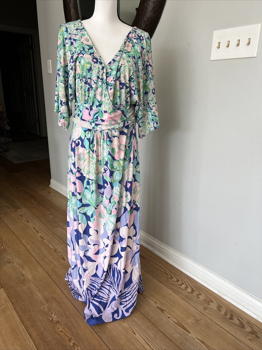 parigi maxi dress lilly pulitzer Lilly Pulitzer Parigi Maxi dress in Multi Beak Calm Carry On Medium Engineered