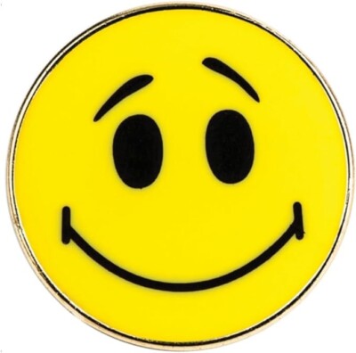 Emoji gelb lächelndes Gesicht Metall Emaille Pin Anstecker Revers