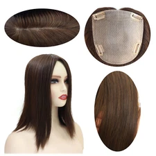 Women Topper Cuticle Remy Hair Silk Top Pieces Long Human Hair 15'' TP34