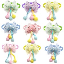 100Pcs Tassel Sequin Style Dog Cat Bowtie Collar Pet Wedding Grooming Products