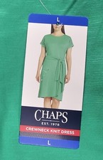 Chaps Women's Crewneck Knit Dress, Green, Size L