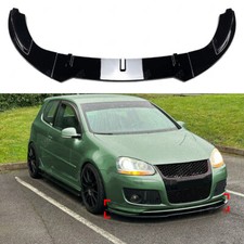Gloss Black Fits 2004-10 Golf Jetta Gti Mk5 Euro Style Front Bumper Lip Spoiler