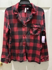New!JOYSPUN Ladies Velour Checker Pajama Set(top & bottom). Size M(8-10). Comfy!