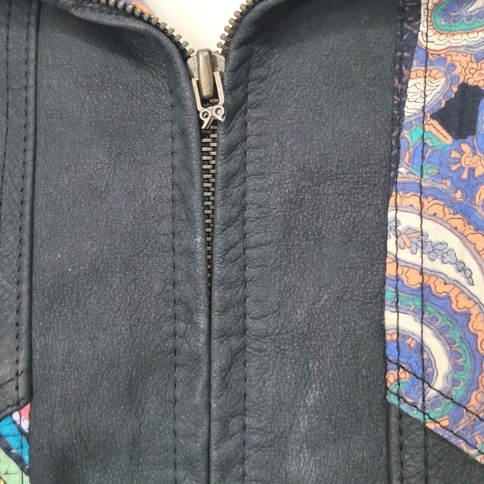 Vtg Windrift Leather Patchwork Jacket 80s 90s Col… - image 7