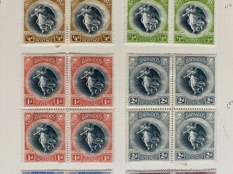 JUEGO DE BLOQUES VICTORIA BARBADOS 1920 SCOTT 140-145 Foto 4 de 4