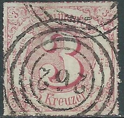 1866 GERMANY ANTIQUE THURN STATES AND TAXIS SOUTHERN STATES USED 3K - RB46-8