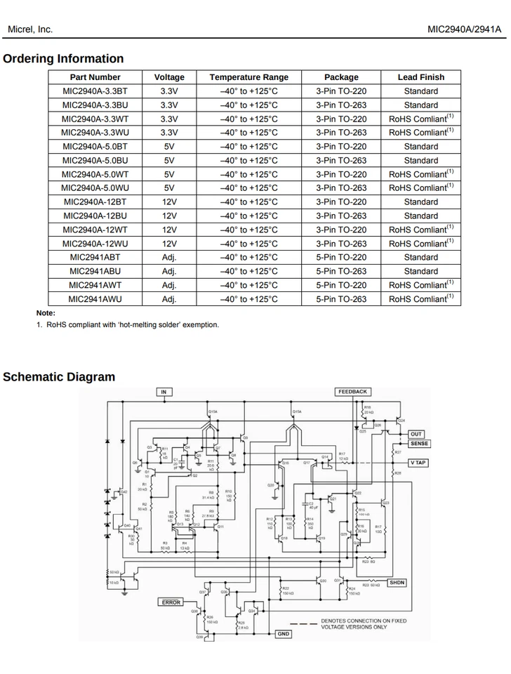 5X MIC2941AWT Micrel / Microchip 1.25A Low Drop Adjustable Regulator 26V LM2941 - Image 3 of 4