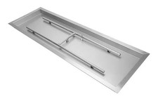 Stanbroil 30x10 Drop-In Fire Pit Pan H-Burner 304 SS NG LP 90K BTU