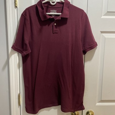 Sonoma Life+Style Short Sleeve Mens Polo Shirt 100% Cotton Maroon Large