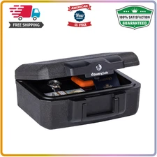 SentrySafe Fireproof Key Lock Safe, Black Money Lock Box, 14.3"x11.2"x6.1" Carry