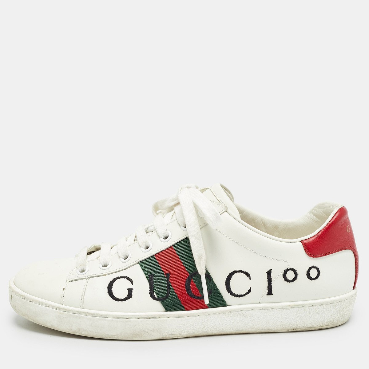 専用ページです。GUCCI ホワイト スニーカー 37 Gucci White Leather Web Ace Low Top Sneakers Size 37 | eBay