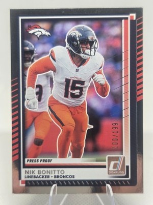 2025 Donruss Football #300 Broncos LB Nik Bonitto Silver Press Proof 100/199