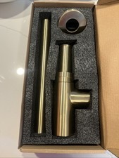 Brass Round Bottle P Trap Basin Sink Waste Drain P Trap Kit Brushed
