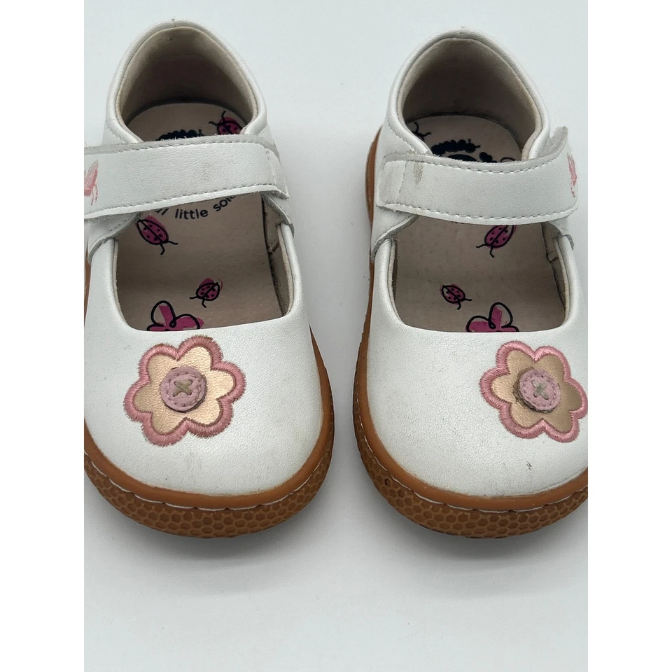 Zapatos de vestir Livie & Luca para niños pequeños Gloria blanco rosa floral Mary Jane talla 6 Foto 2 de 4
