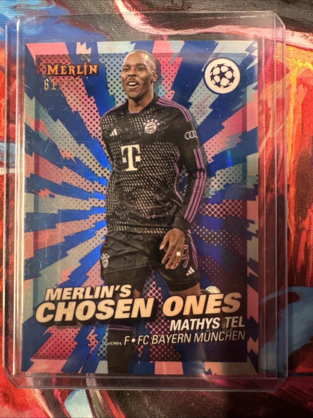 Mathys Tel 2023-24 Merlin UEFA Club Merlins Chosen One Gold /75 FC Bayern