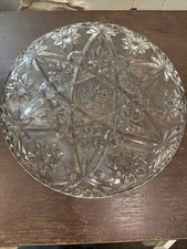 Vintage Anchor Hocking 11” aka Star Of David Serving Platter Cake Plate