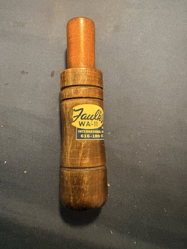 Vintage 1960s Faulk's WA-11 Walnut Duck Call - Pristine Near-Mint Condition LA