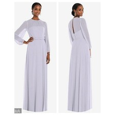 Gorgeous New Dessy Collection Silver Dove Chiffon Gown