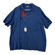 Kapital Shirt Mens Size XL 4 Star Rayon Asymmetric Collar Japan Casual NWT