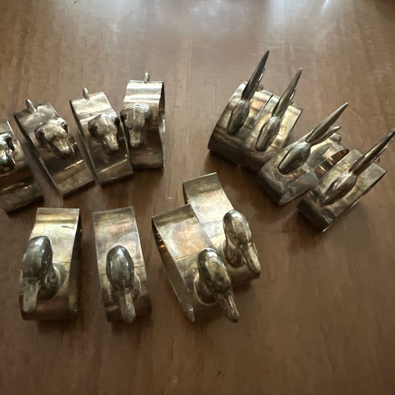 Sterling silver 950 Napkin Rings Vintage Set Of 12  203 Grams Makers Mark