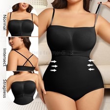 Strapless Shapewear for Women Tummy Control Triangle Bodysuit Body Shaper Top UK