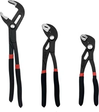 3PCS Groove Joint Pliers Set 7Inch 10Inch 12Inch, Fast Adjustable Black 