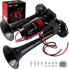 150DB Super Loud Train Horn 12V Air Compressor Kit Car Truck SUV Boat Black