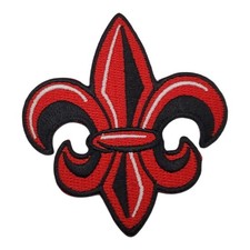 Louisiana Lafayette Ragin Cajuns fleur-de-lis Patch. Embroidered Iron On. 3"x 3"