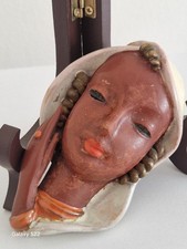 ANTIQUE Goldscheider wall mask, Terracotta .VIENNA,AUSTRIA, 1930 s.