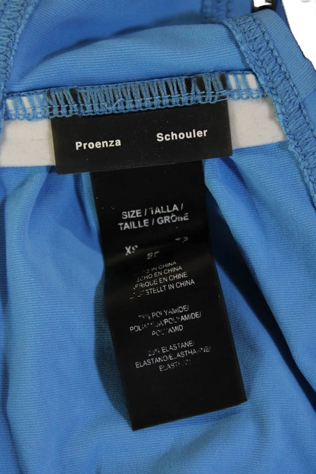 Top de bikini Proenza Schouler para mujer con barra trasera con tachuelas sin tirantes azul XS Foto 3 de 4