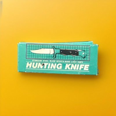 ''The Hunter'' Pocket Knife Single Sharp Blade Stainless Steel Korea, New In Box