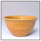 J A BAUER POTTERY  Ring Mixing Bowl #18, WWII Trial Glaze "Butterscotch," 1940's