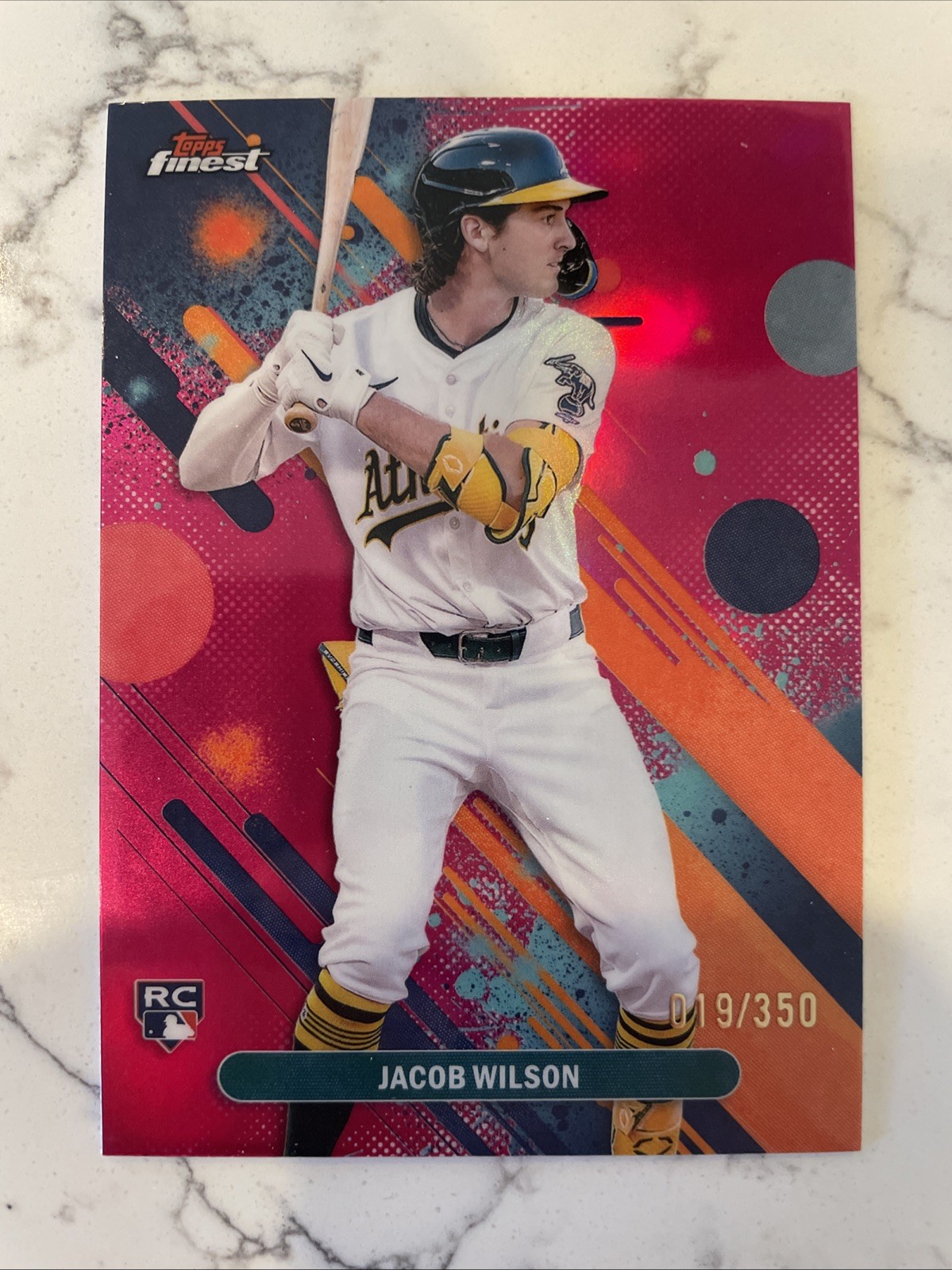 2025 Topps Finest Common Jacob Wilson #61 Magenta Refractor Rookie 19/350