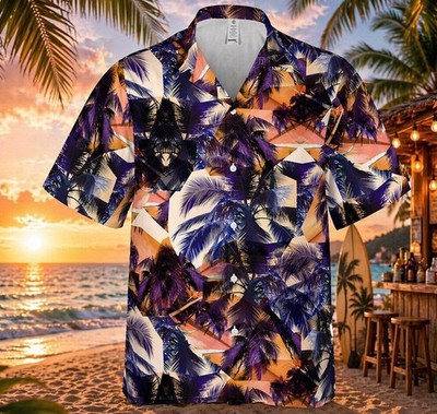 Scenic Camp Collar Hawaiian Shirt, Short Sleeve Button Down Aloha Shirt