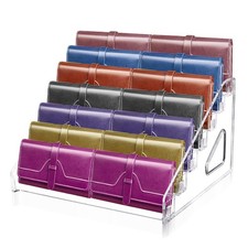 Wallet Display Stand, Acrylic 7-Tier Purse Display Stand, 7.8" Handbag  Perf...
