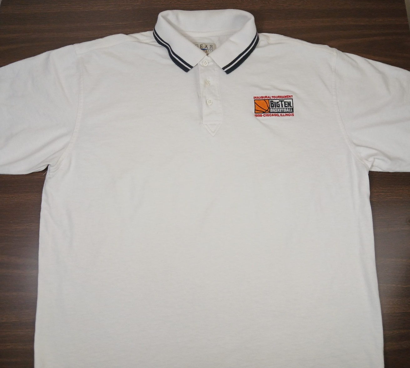 Vintage Big Ten Chicago 1998 Inaugural Tournament Polo White Shirt Men