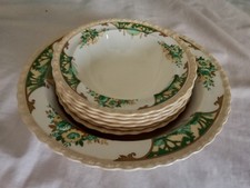 Vintage (1930's?) Myott Staffordshire seven Dessert Bowl set, Greenland pattern