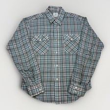 Vintage Levis Olympic USA Plaid Western Shirt L Button Front
