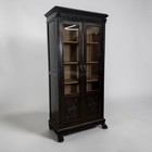 Antica Libreria Vetrina credenza in legno scuro mobile stile rinascimento 900