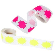 2 Rolls Fluorescent Blank Star Shape Signs Bright Retail Labels for Bulletin