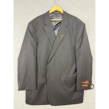 Oak Hill Mens Super 100s Wool Blazer Jacket Charcoal Gray 56R Comfort Ease New