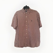 Ralph Lauren Men's Red Green Beige Plaid Short Sleeve Button-Up Shirt Size XL