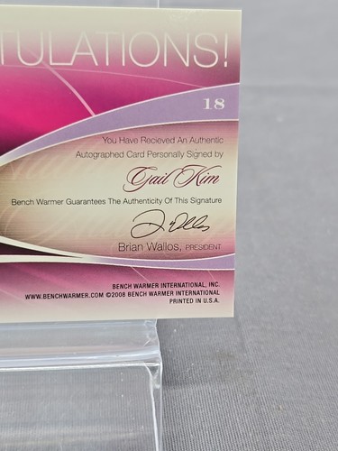 2008 Bench Warmers Signature Series Auto Gail Kim Autograph - Picture 14 of 17