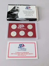 2005 United States US Mint 50 State Quarters Silver proof Set w/ Box & COA