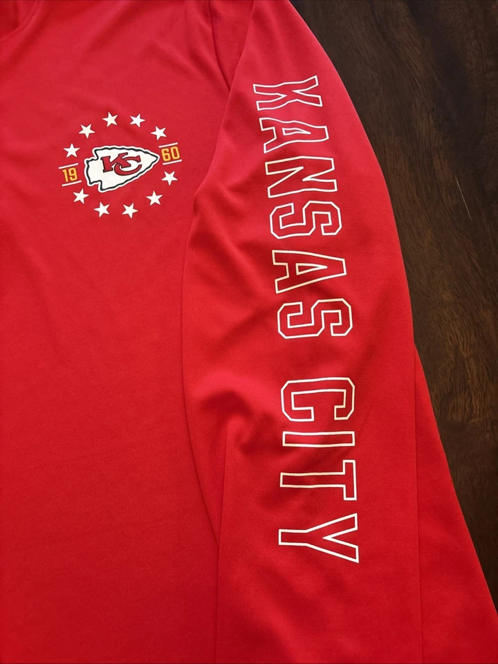 Camiseta manga larga Kansas City Chiefs ropa del equipo de la NFL para hombre XL pulóver 1/4 cremallera Foto 4 de 4