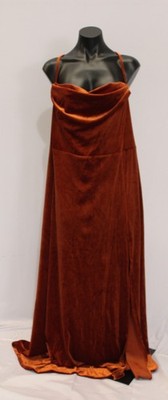 blue dress for baby girl Plus Size Velvet Mother of The Bride A-Line Dress with V-Neck and Side Split main image 0
