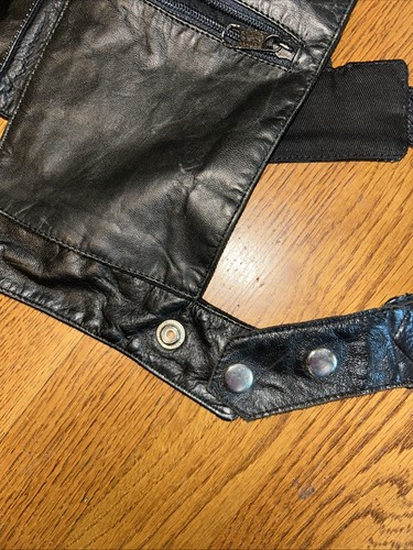 leather biker commando hunting shooting motorcycle vest multi pocket adjustable - Picture 4 of 6