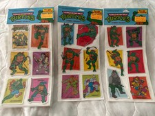 Vintage Teenage Mutant Ninja Turtles Jumbo Stickers Sealed 1988 3 package set