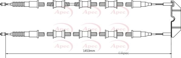 Braking Parking Brake Cable Pull APEC CAB1488 Rear Fits Opel Vauxhall Vectra
